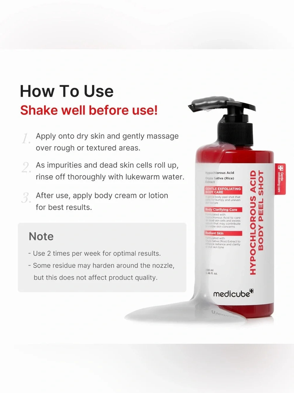 Medicube Hypochlorous Acid Body Peel Shot - Gentle Exfoliating Body Care